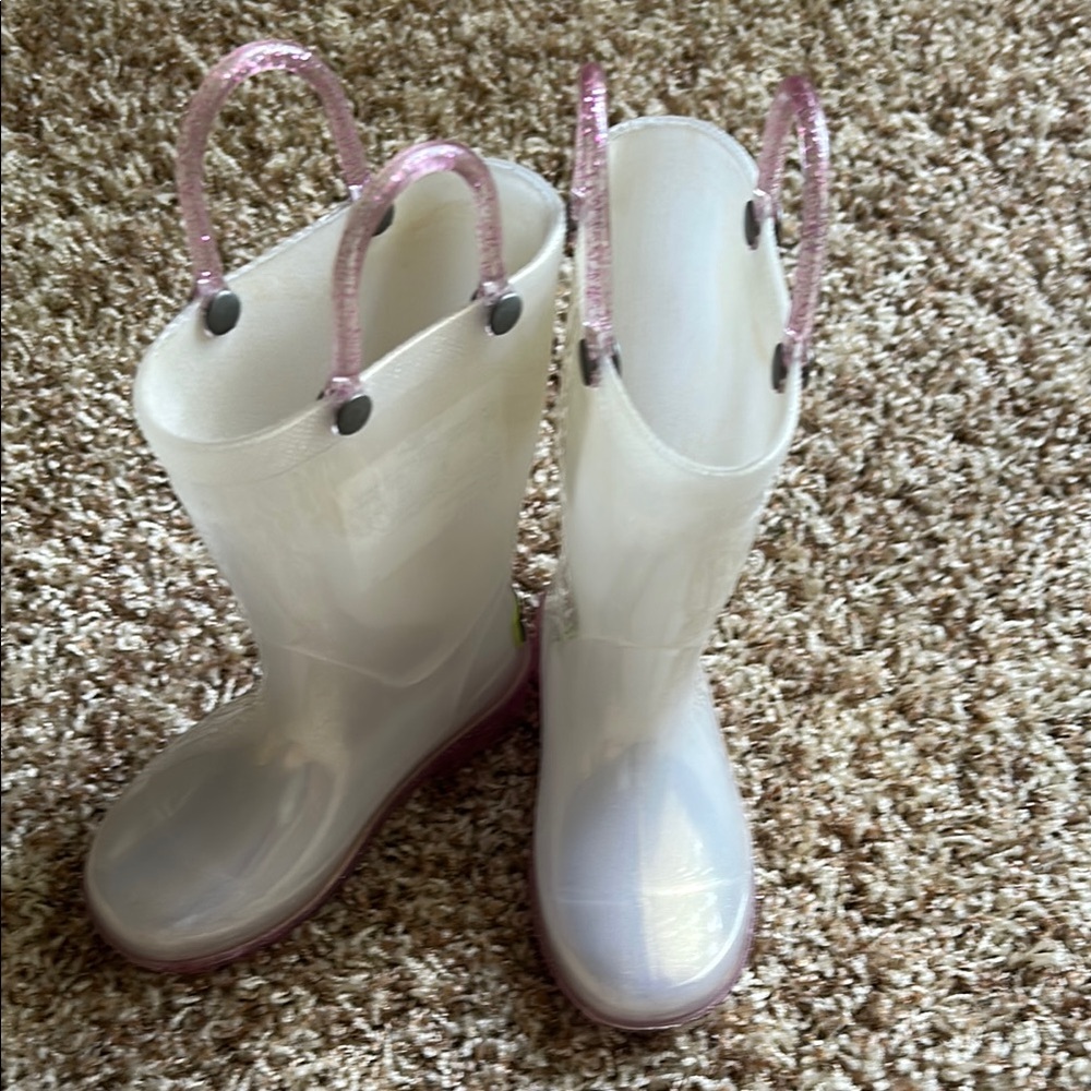 Western Chief Kids Clear and Pink Rain Boots